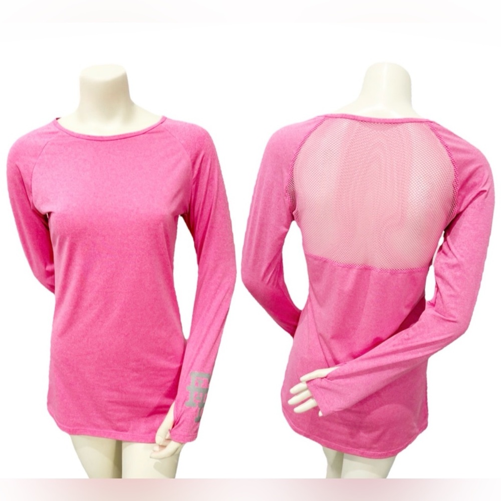 Flex It Pink Long Sleeve Athletic Top Mesh Back Size M
